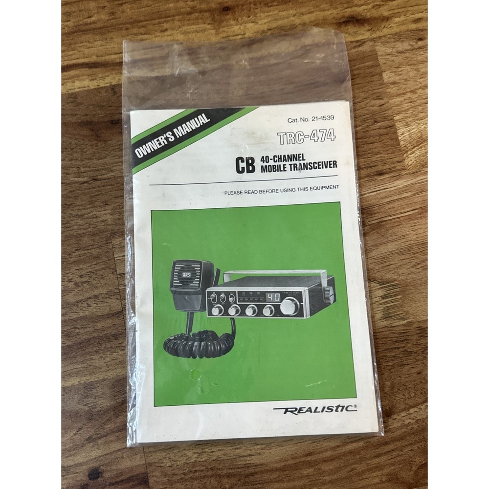 Realistic owners manual CB TRC – 474 Cat No 21-1539‎ Still In Original Plastic